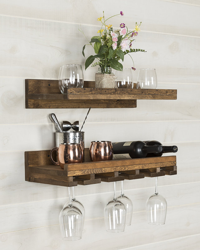 Bernon Rustic Wall Mounted Wine Glass Rack & Reviews AllModern